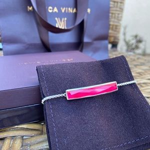 Monica Vinader Hot Pink Silver Adjustable Bracelet